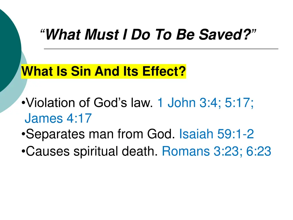 what must i do to be saved