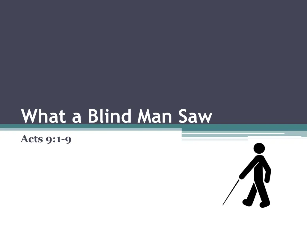 what a blind man saw