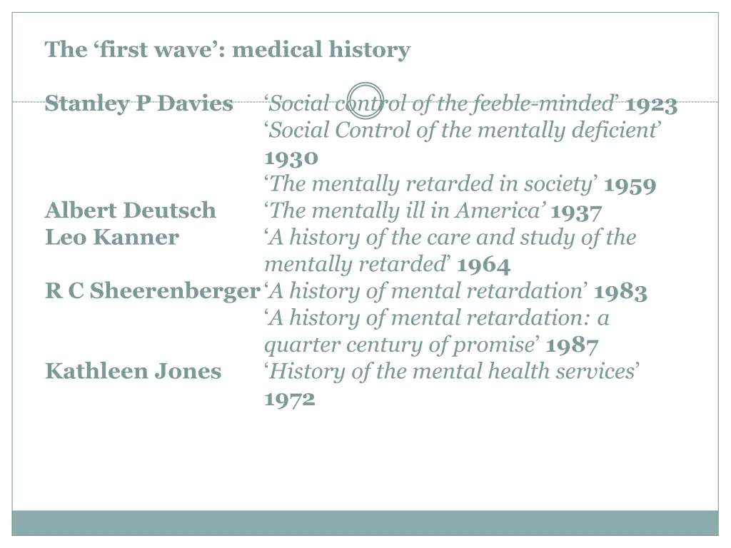 the first wave medical history