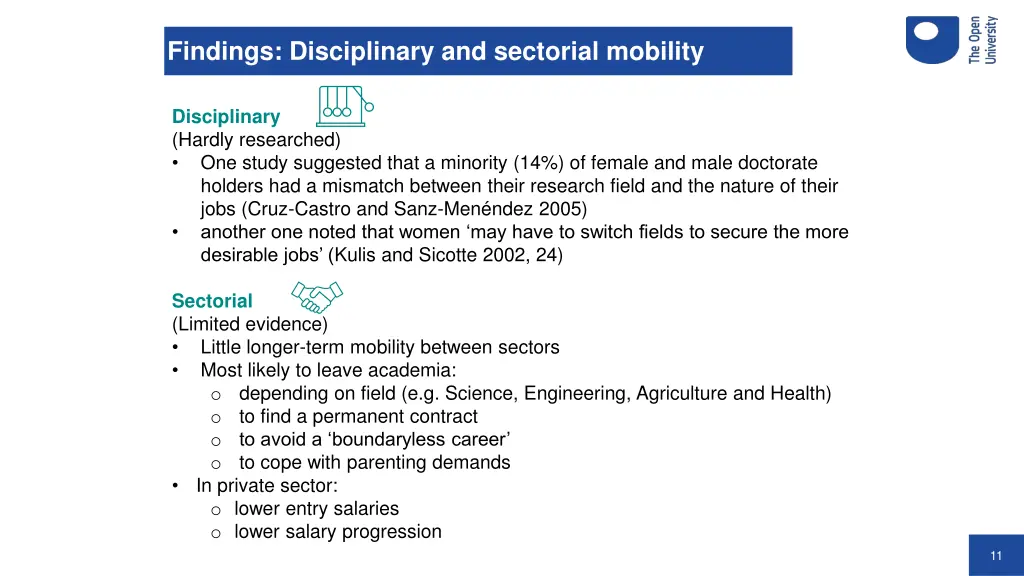 findings disciplinary and sectorial mobility