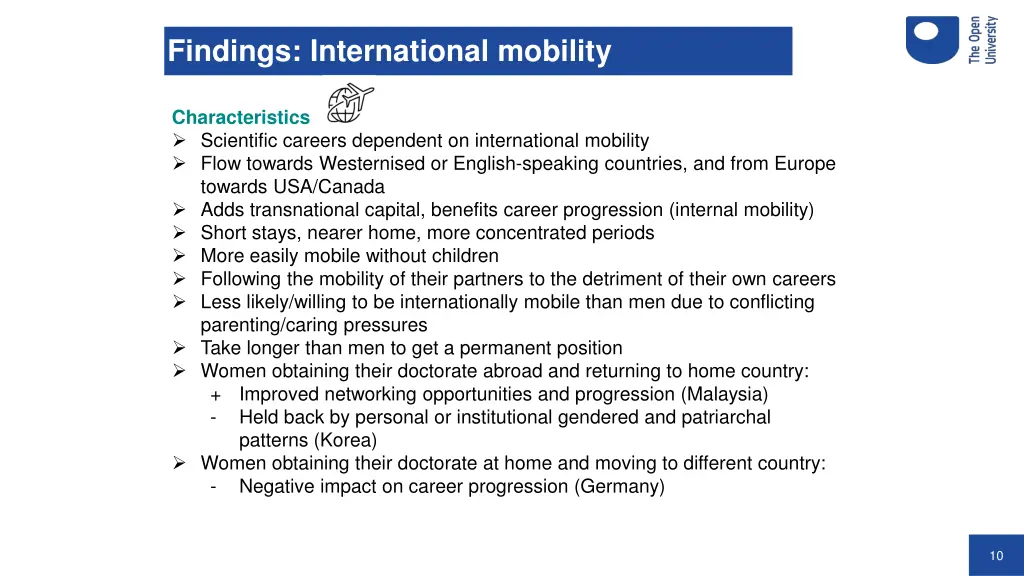 findings international mobility