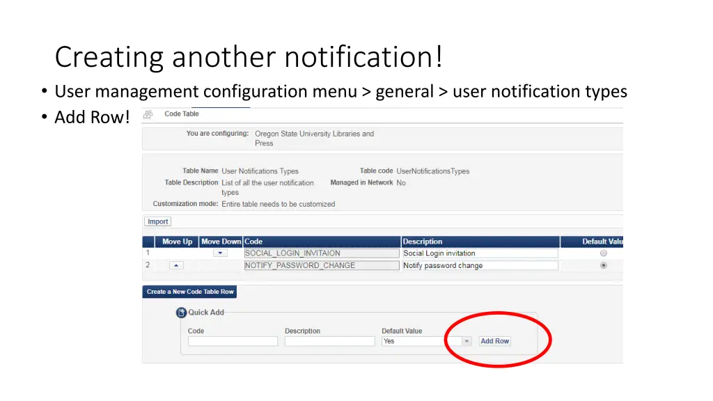 creating another notification user management