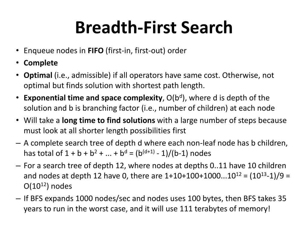 breadth first search