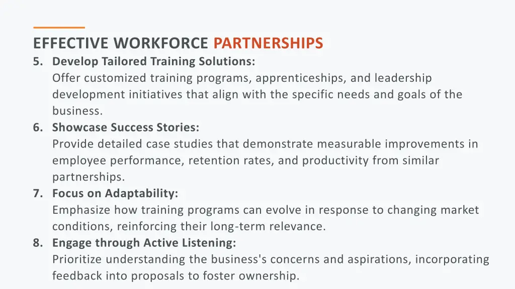 effective workforce partnerships 5 develop