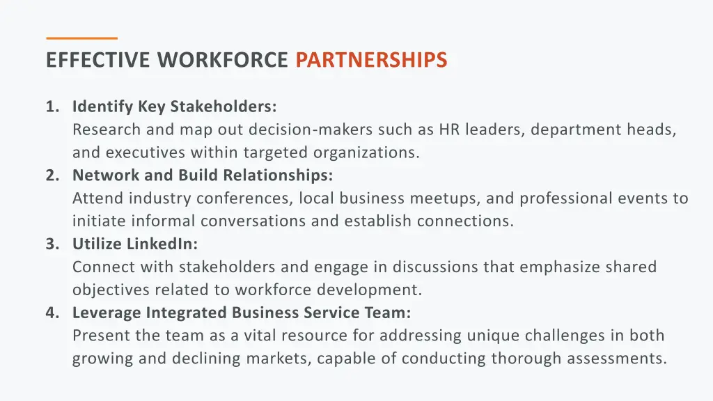 effective workforce partnerships