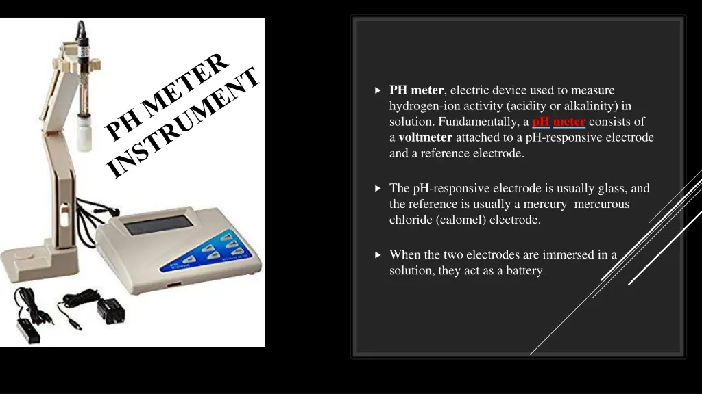 ph meter electric device used to measure hydrogen