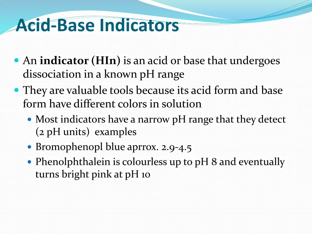 acid base indicators