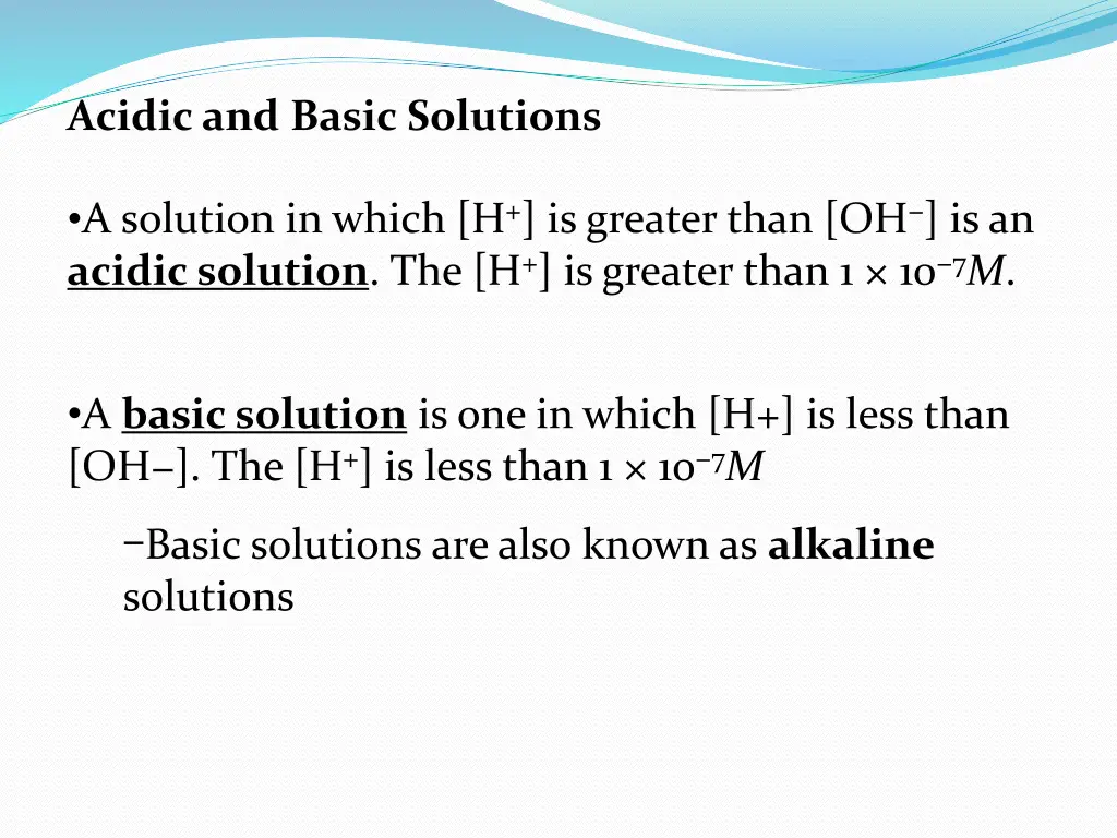 acidic and basic solutions 1