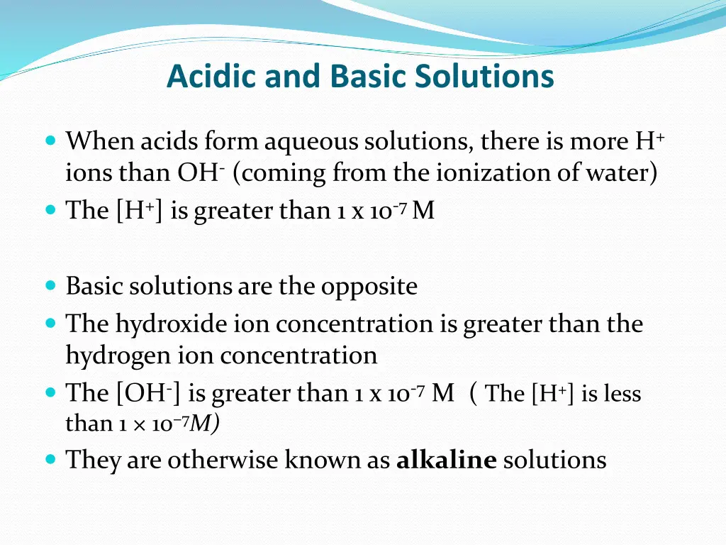 acidic and basic solutions
