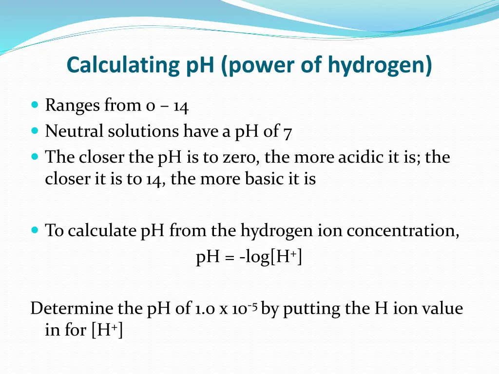 calculating ph power of hydrogen