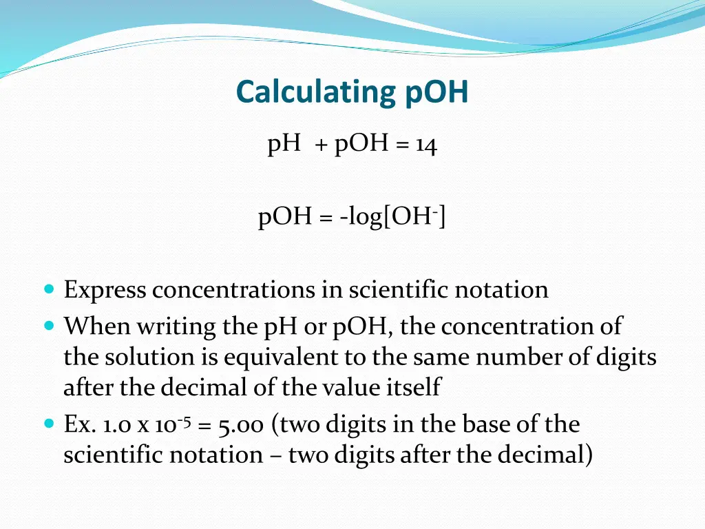 calculating poh