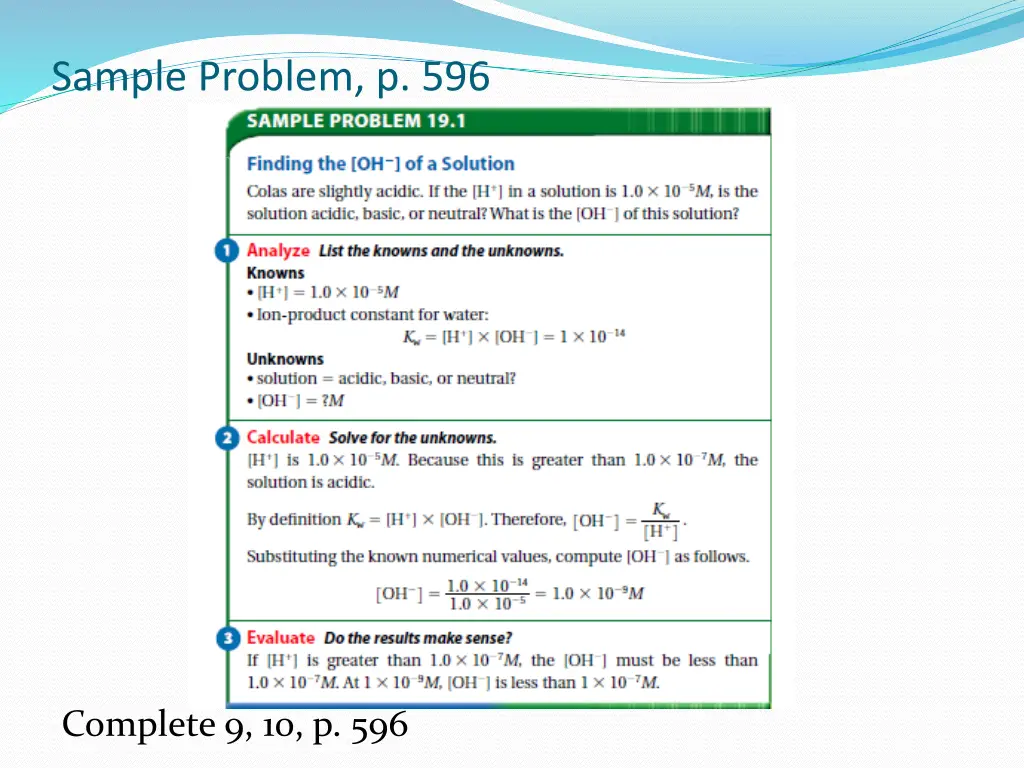 sample problem p 596