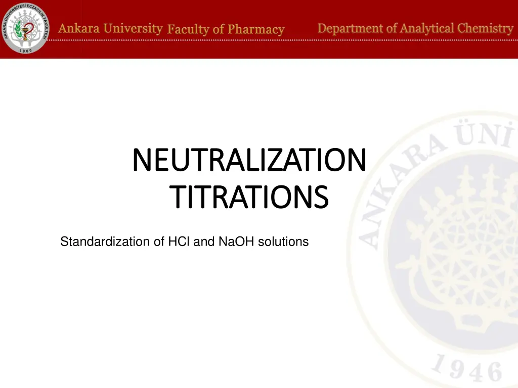 neutralization neutralization titrations