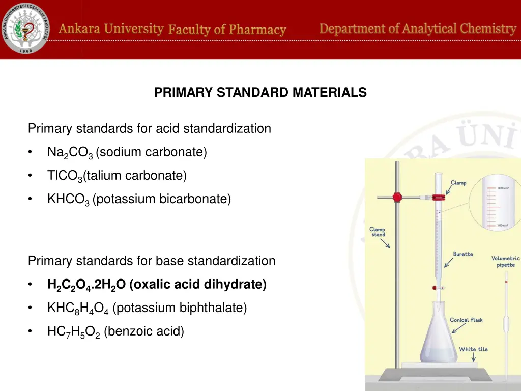 primary standard materials
