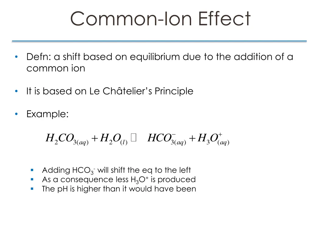 common ion effect