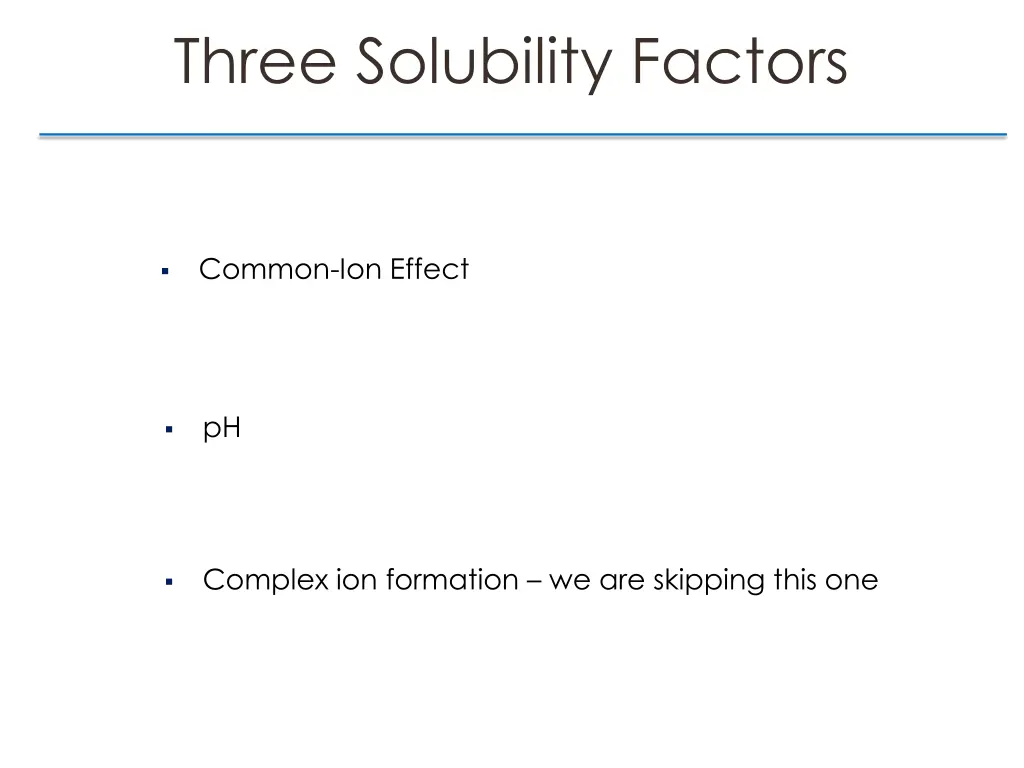 three solubility factors
