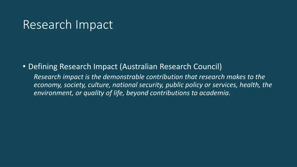 research impact