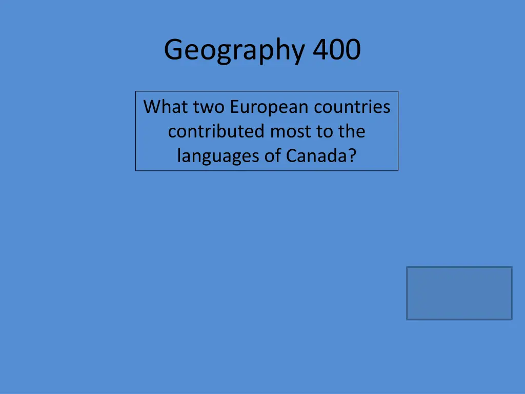 geography 400