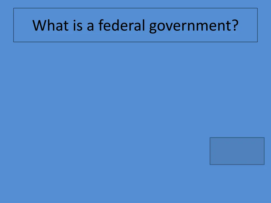 what is a federal government
