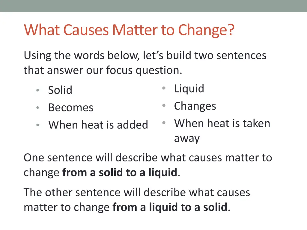 what causes matter to change