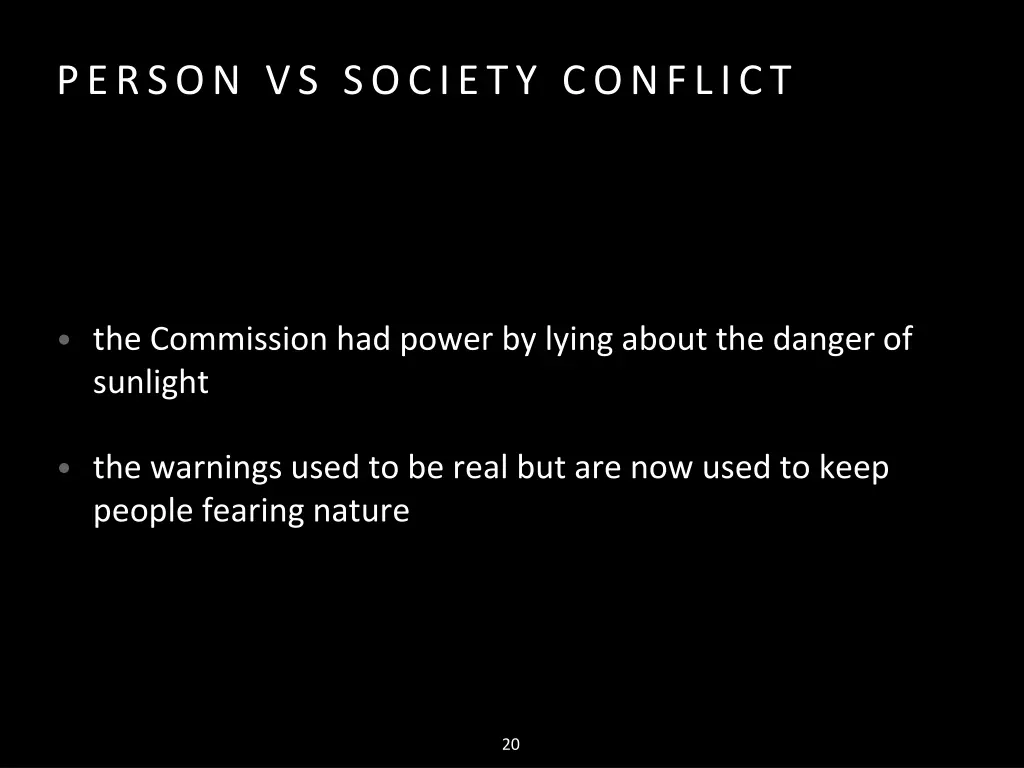 person vs society conflict