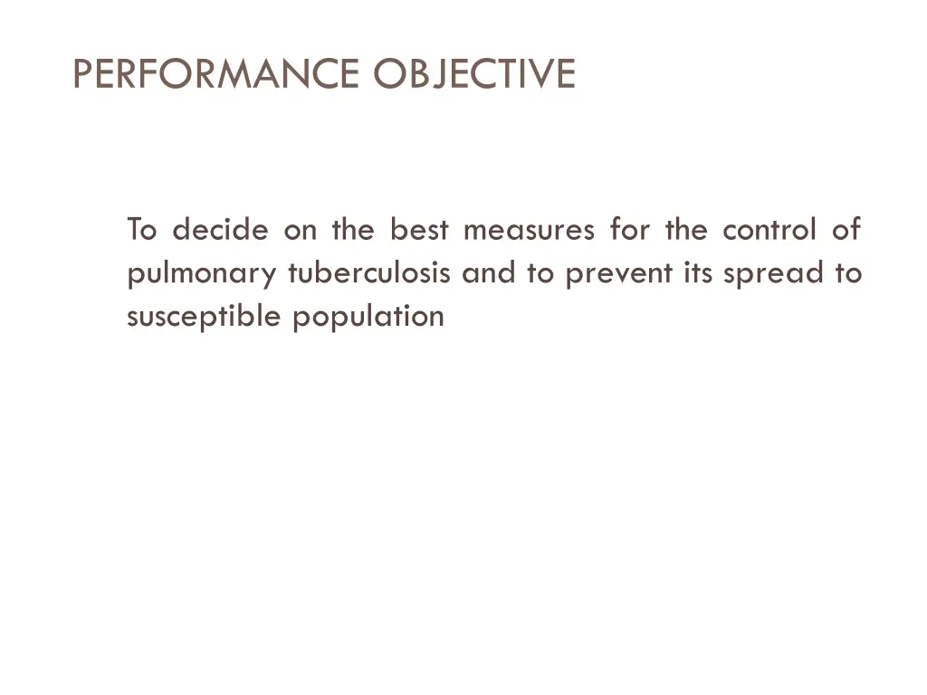 performance objective