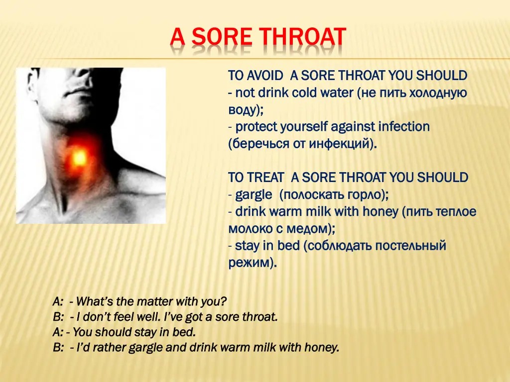 a sore throat