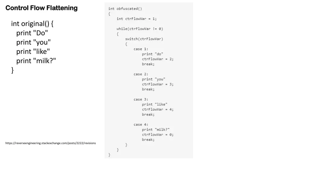 control flow flattening control flow flattening 1