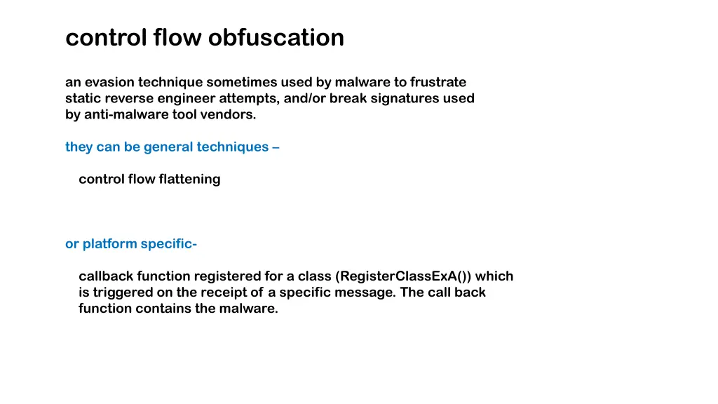control flow obfuscation