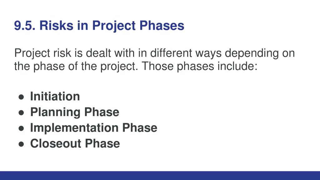 9 5 risks in project phases