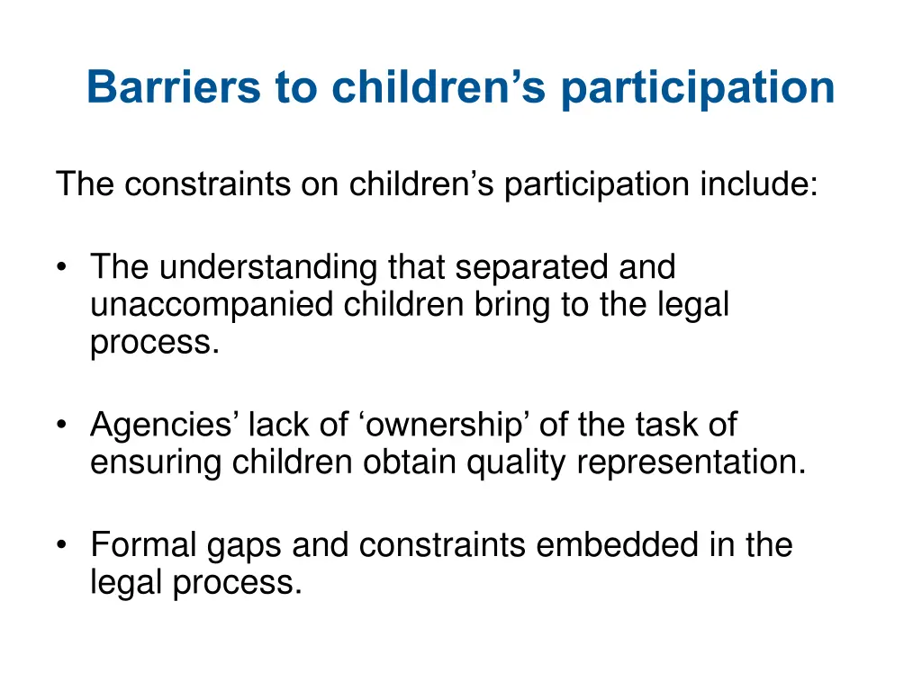 barriers to children s participation