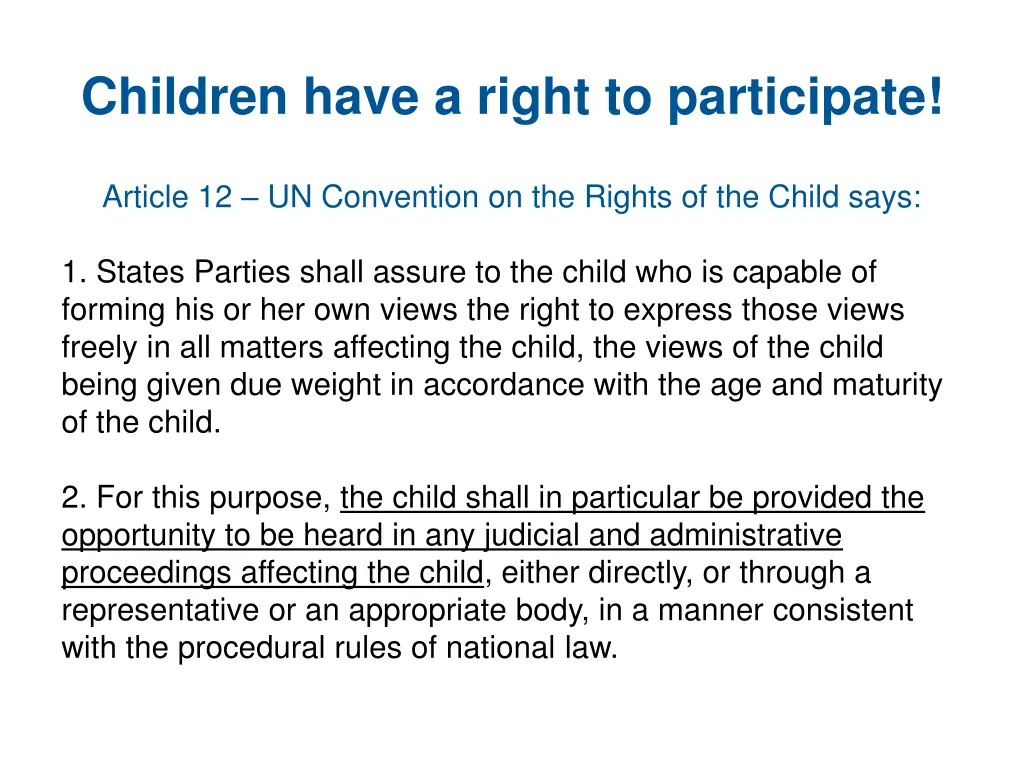 children have a right to participate