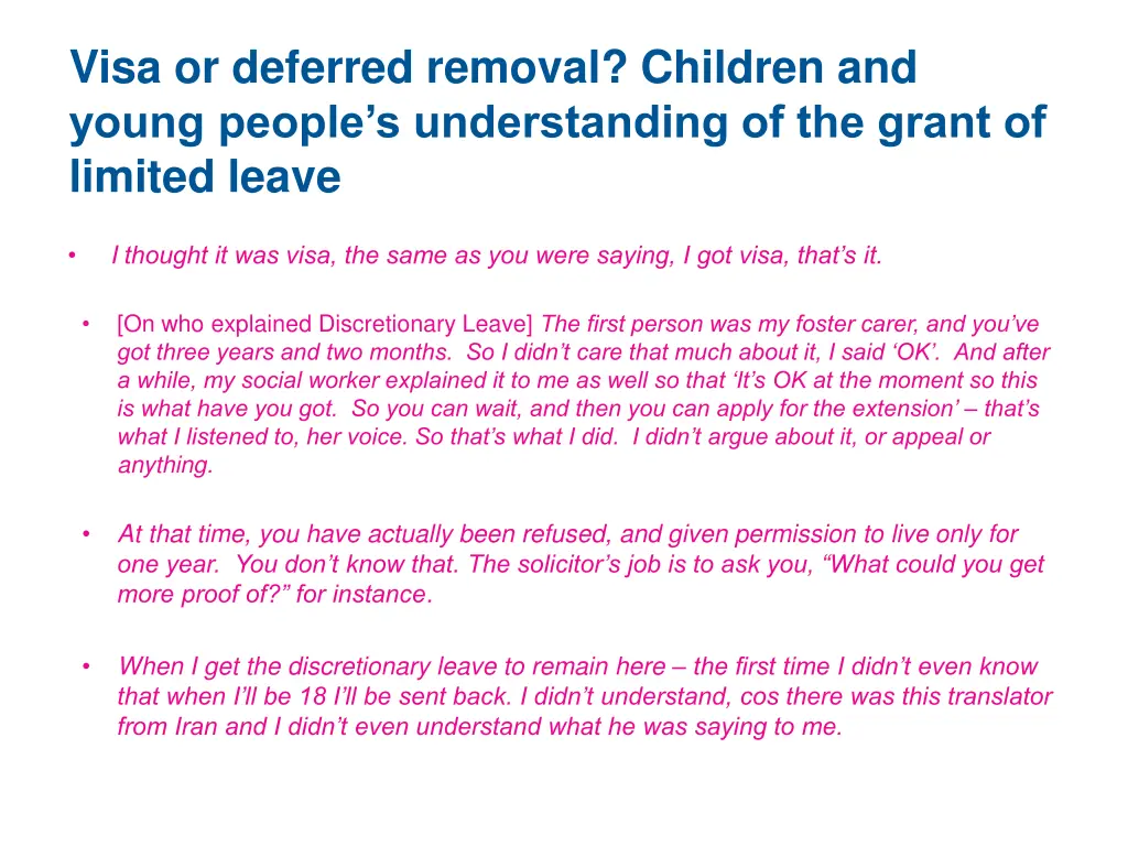 visa or deferred removal children and young