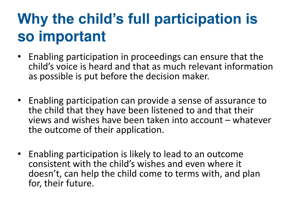 why the child s full participation is so important