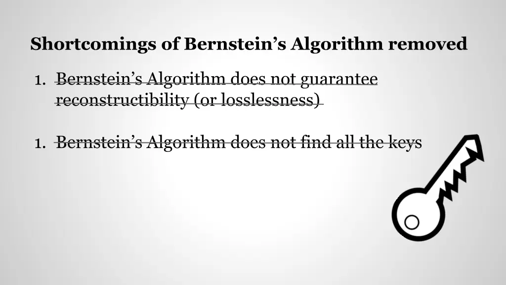 shortcomings of bernstein s algorithm removed