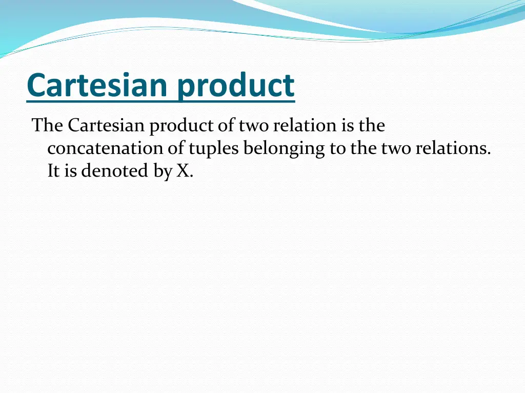 cartesian product