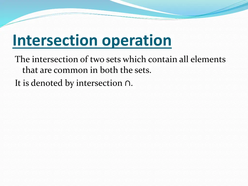 intersection operation
