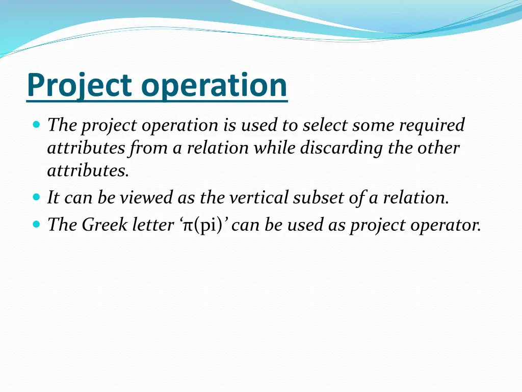 project operation