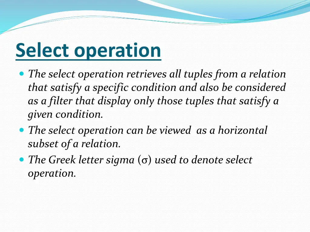 select operation