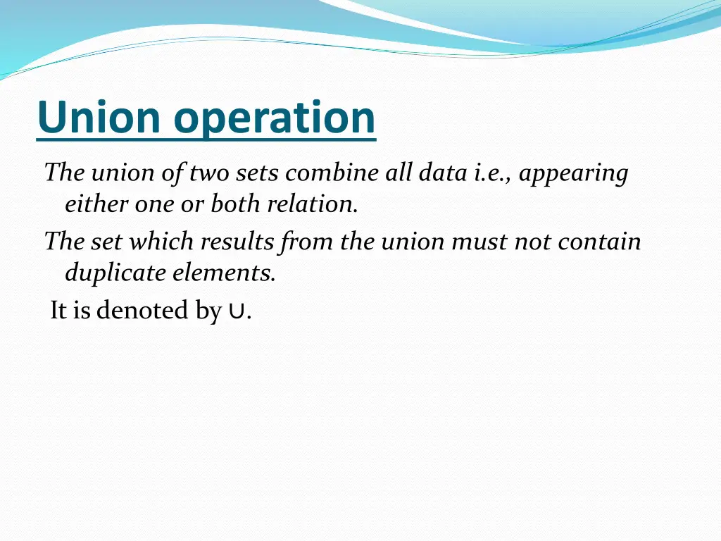 union operation