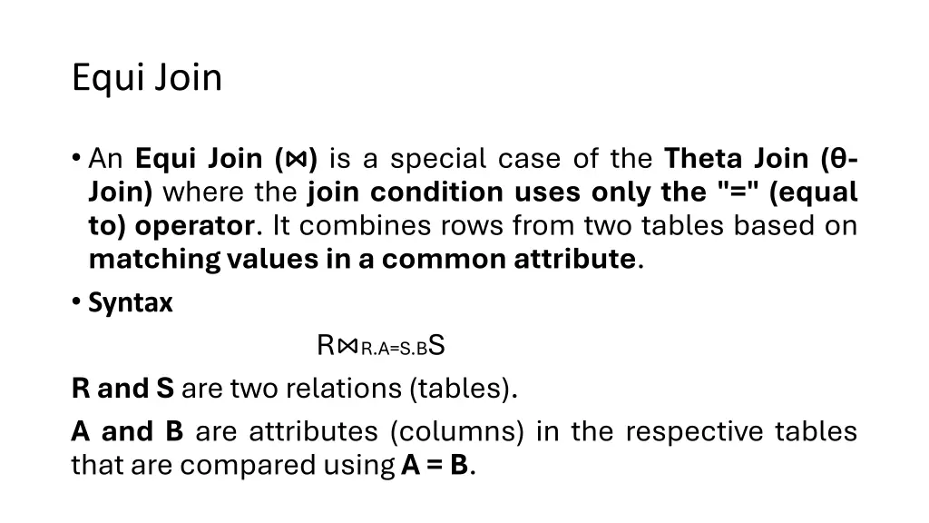 equi join