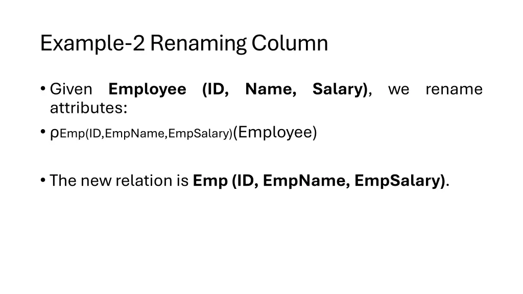 example 2 renaming column