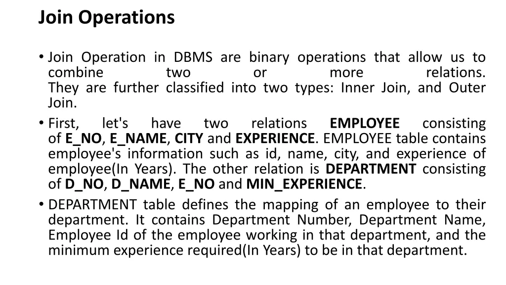 join operations