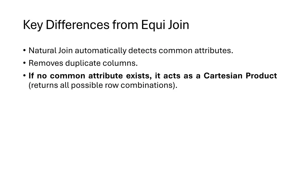 key differences from equi join