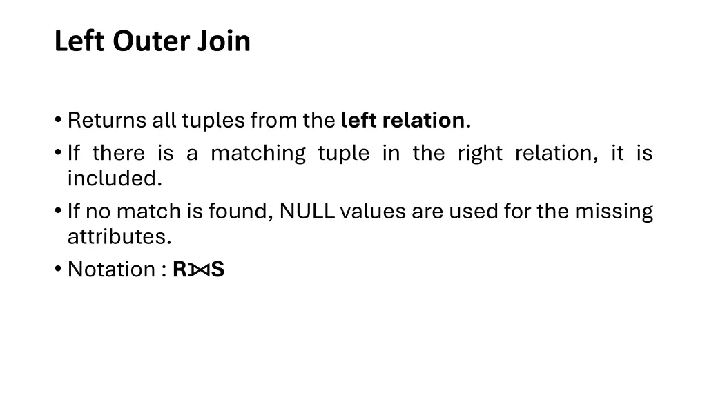 left outer join