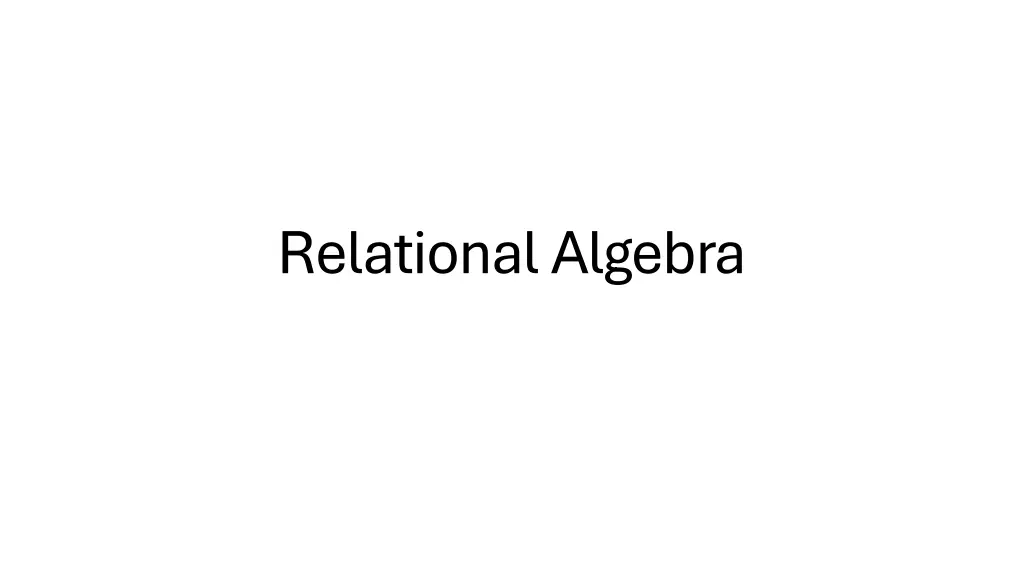 relational algebra