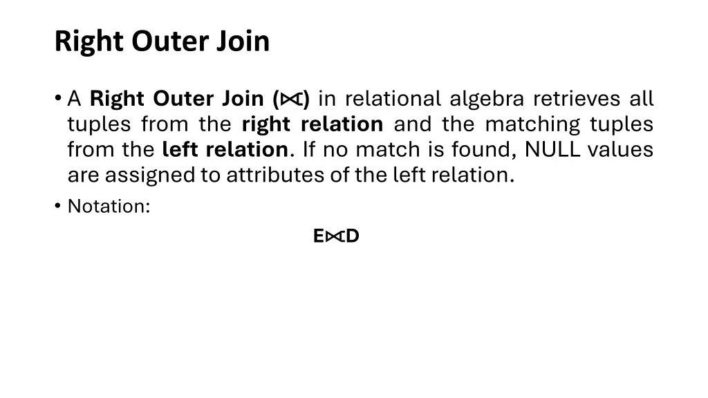 right outer join