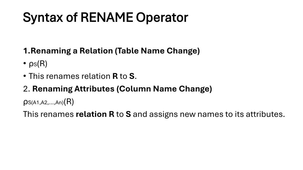 syntax of rename operator syntax of rename