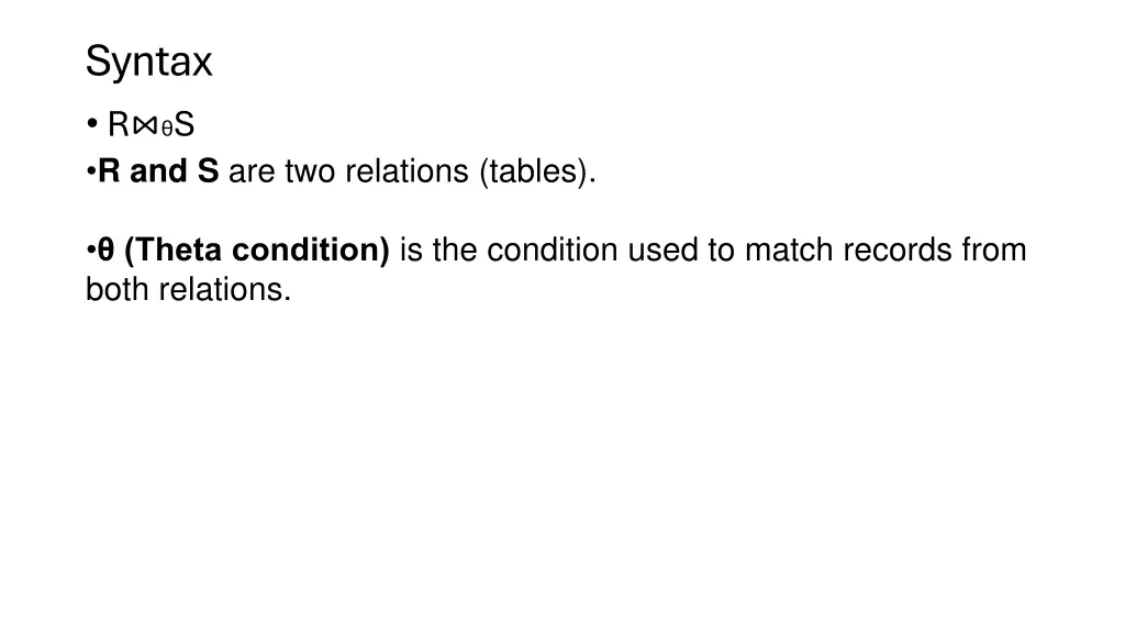 syntax r s r and s are two relations tables