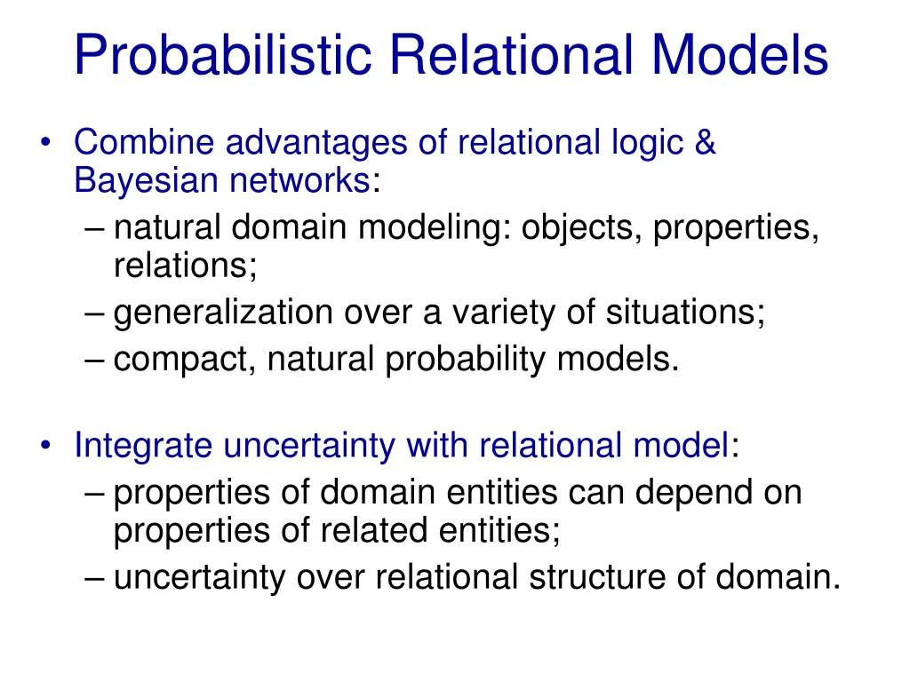 probabilistic relational models